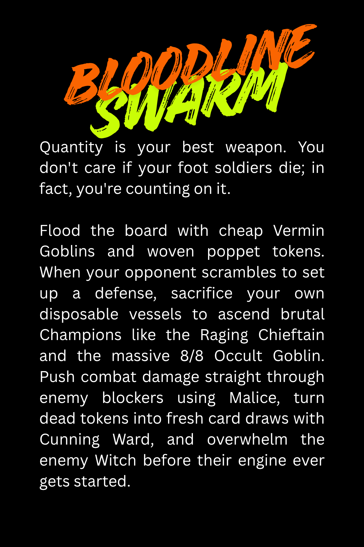 Bloodline Swarm Back